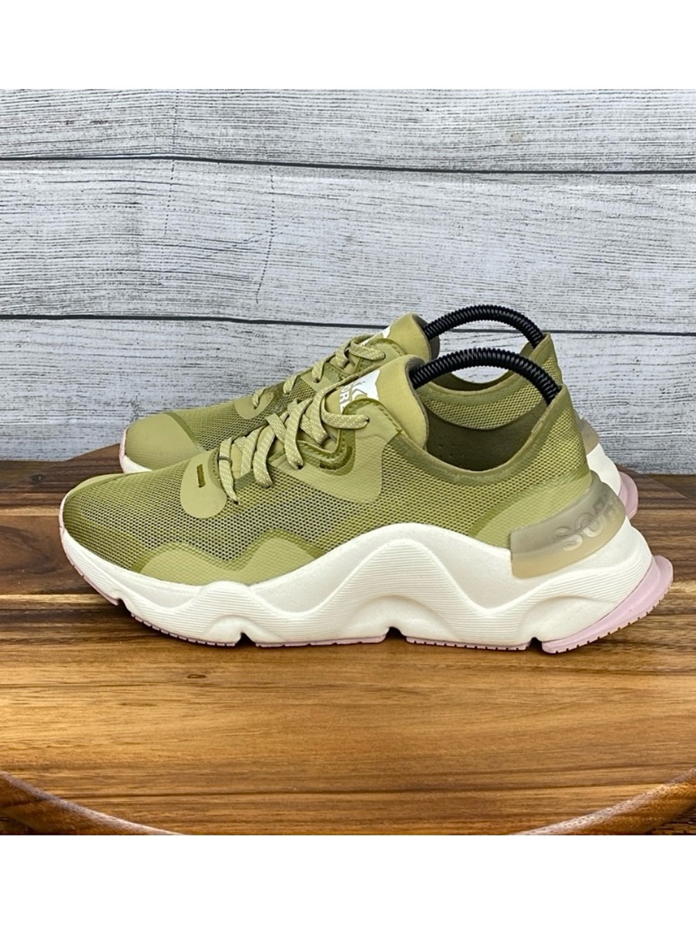 Sorel Kinetic Rnegd Float Olive Green Shoes NL4699-358 Women’s Sneaker Size 8